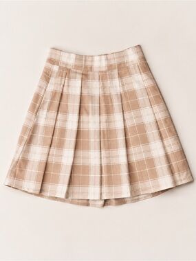 Promesa Beige Plaid Pleated Skort NWT Preppy Tennis Mini Skirt Small